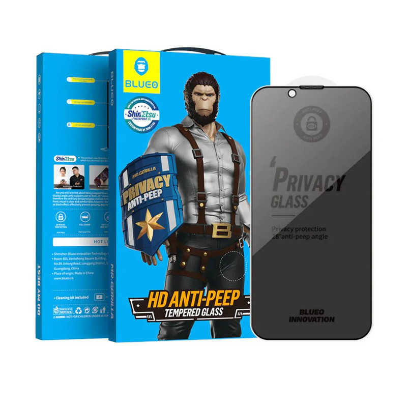 Blueo Full Cover Anti-Peep Glass - iPhone15 Pro 6.1 - أكسسوار